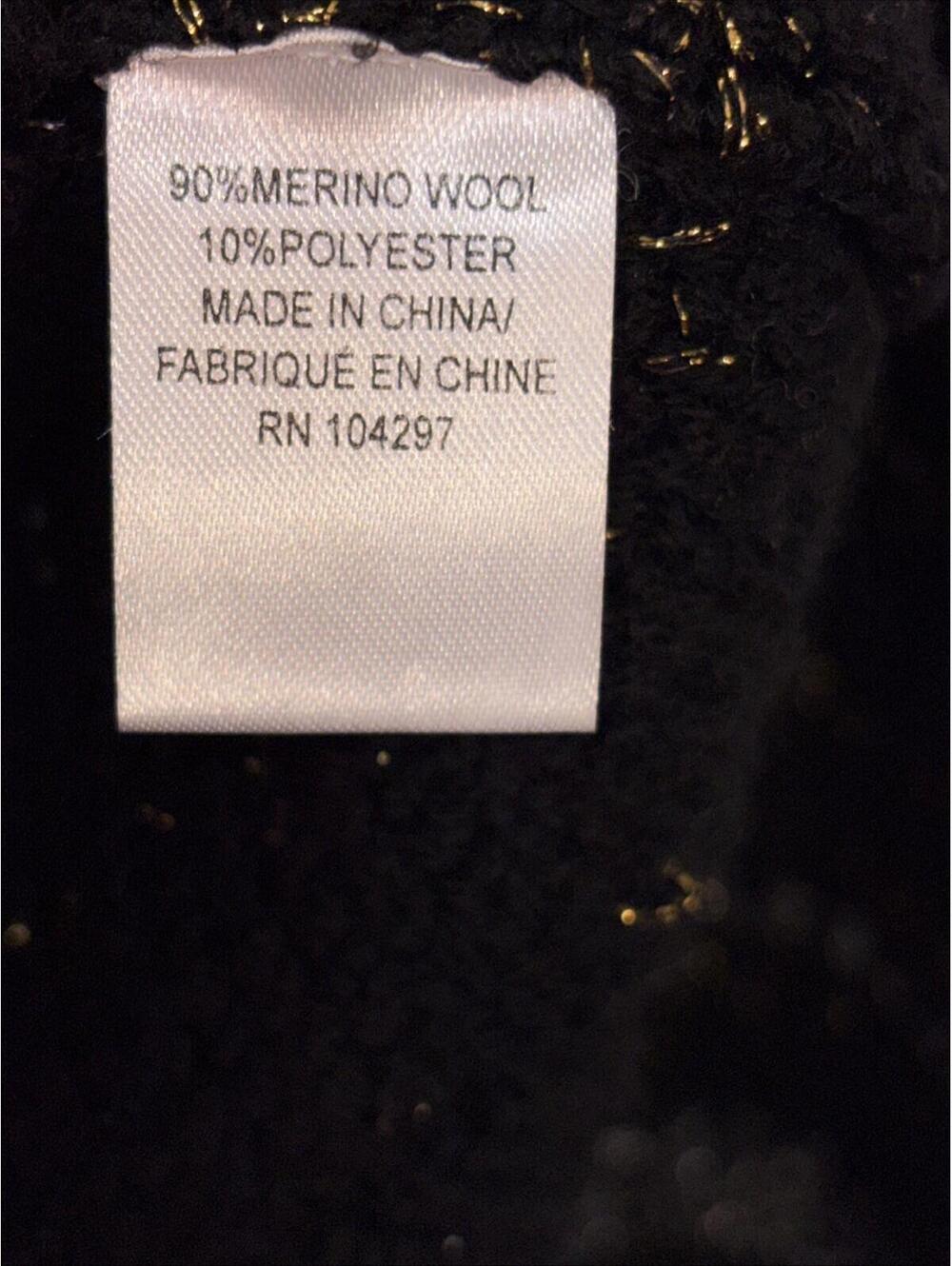 Milly metallic thread sweater size Small Cropped Boxy Puff Merino Wool - Picture 6 of 11